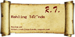 Rehling Tünde névjegykártya
